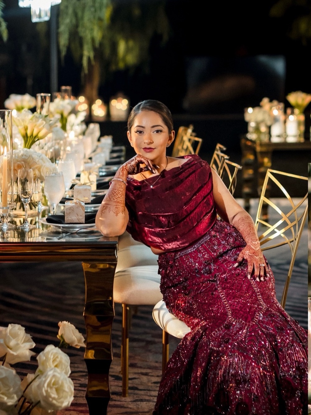 Elegant Burgundy Sequin Evening Gown for Women